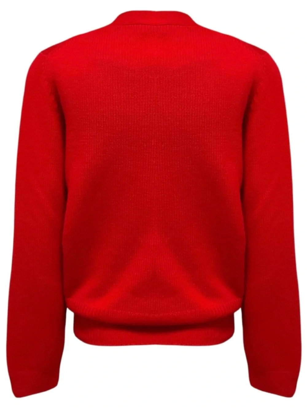 CHRISTIAN DIOR RED DIOR TRIBALES CASHMERE CARDIGAN AND MATCHING TOP TWIN SET